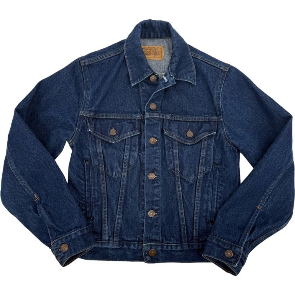 ROEBUCKS Size 34 Vintage Regular Denim Trucker Jacket Blue Made in USA Type III
